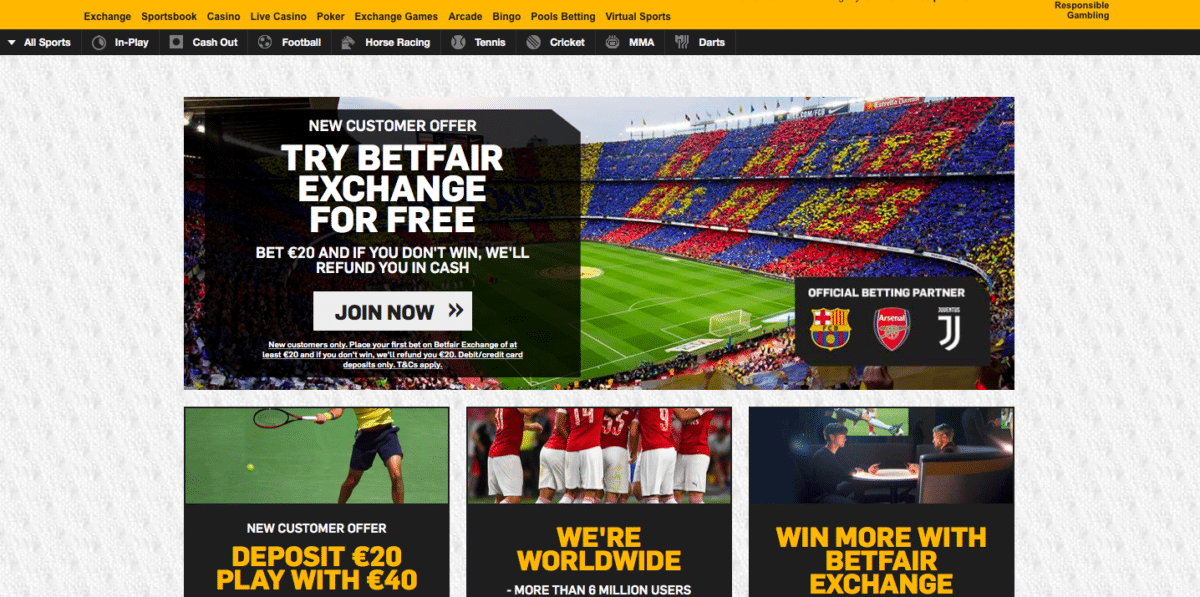 Betfair etusivu