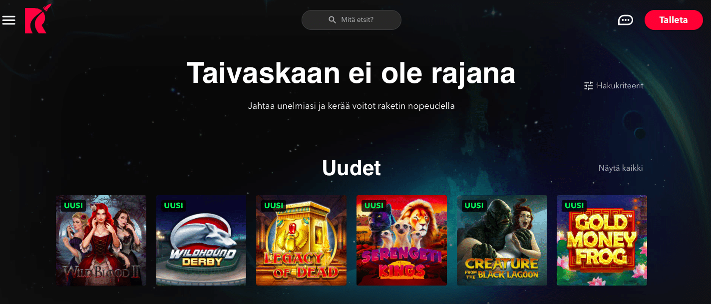 Rocket Casino = Uusi suomalainen nettikasino Pikakasinon tekijöiltä! Rocket Casino = Uusi suomalainen nettikasino Pikakasinon tekijöiltä!