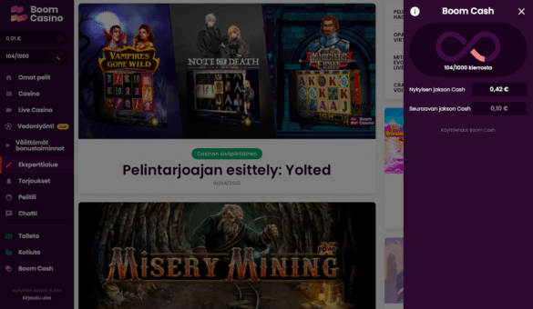 Boom casino uskollisuusohjelman pisteet
