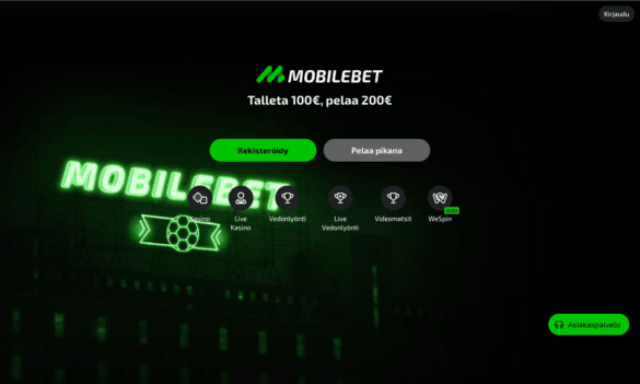 Mobilebet tarjoaa vedonlyönnin ja kasinopelit netissä.