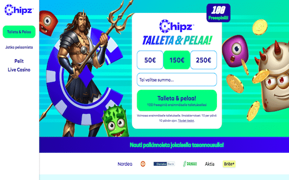 Suomi kasino Chipz ilman rekisteröintiä