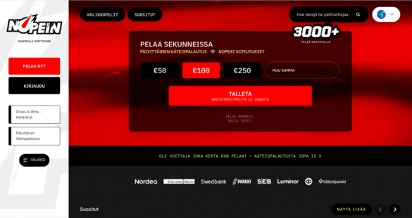 Nopein casino kasino ilman tiliä