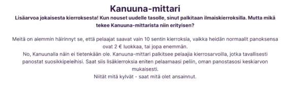 Kanuuna casino ilmaiskierrokset