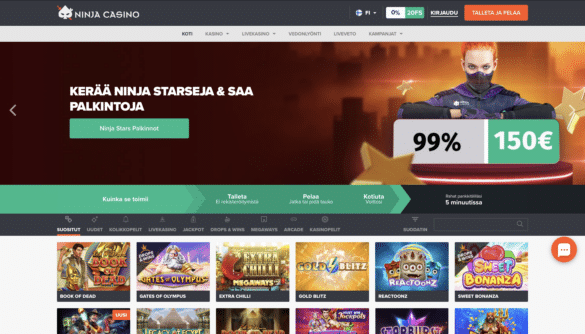 Ninja Casino verovapaa uusi kasino