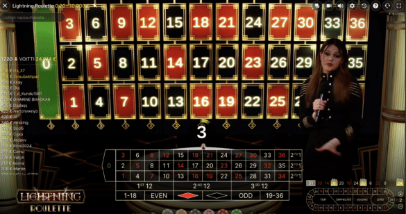 Lighting roulette live kasino