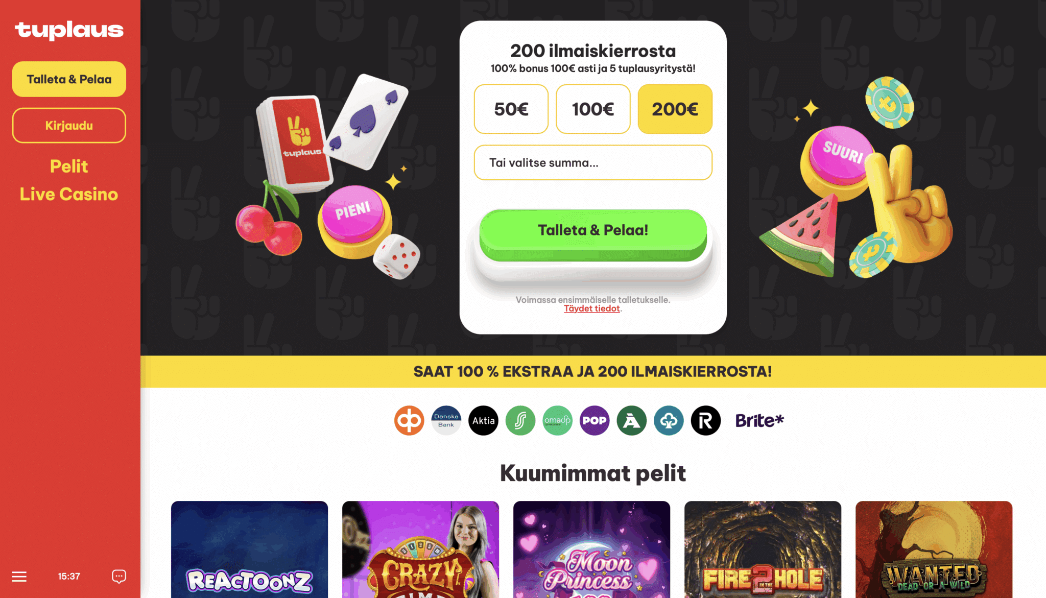 Tuplaus top 10 nettikasinot 