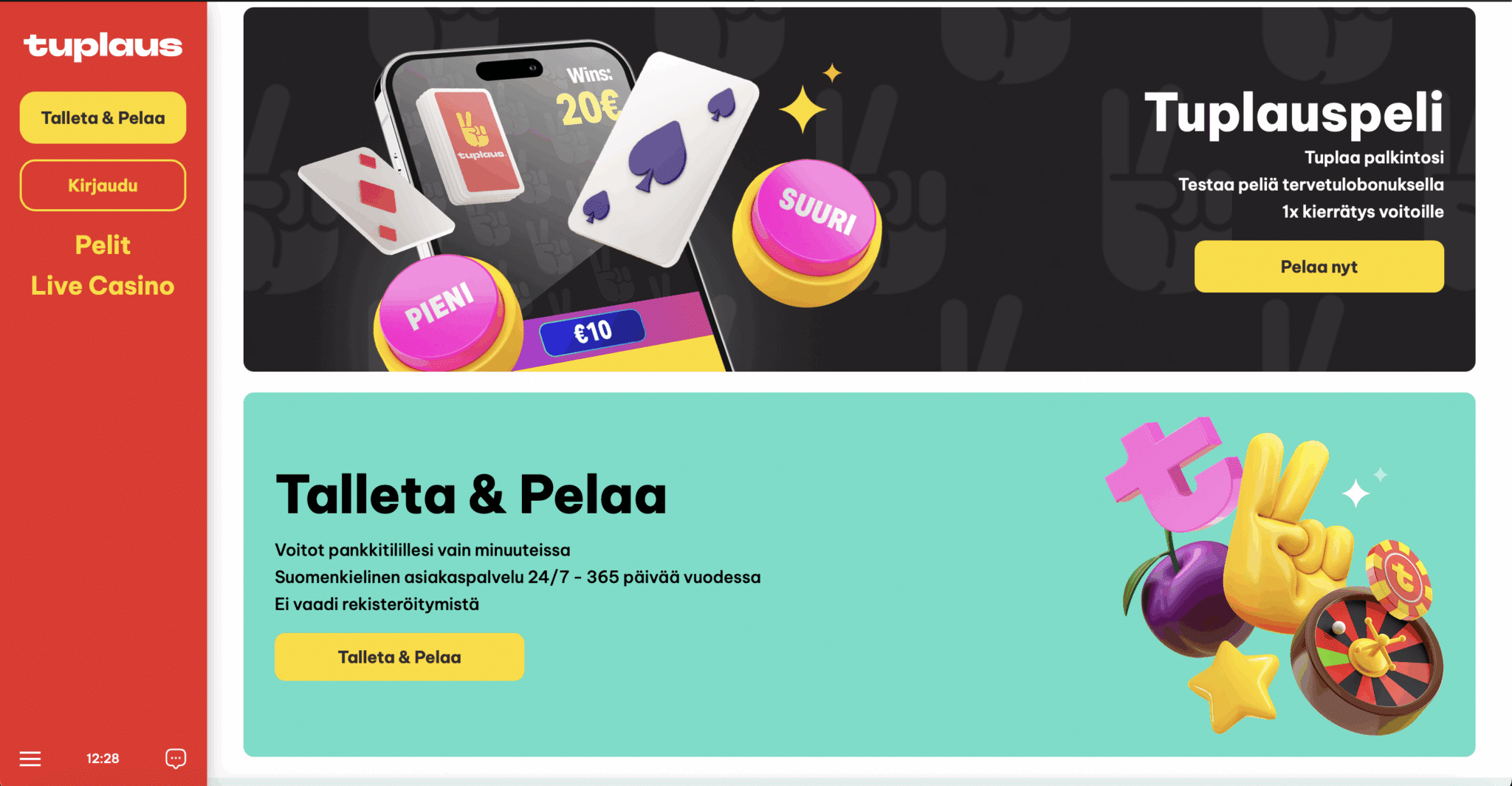 Tuplaus casino ei rekisteröintiä