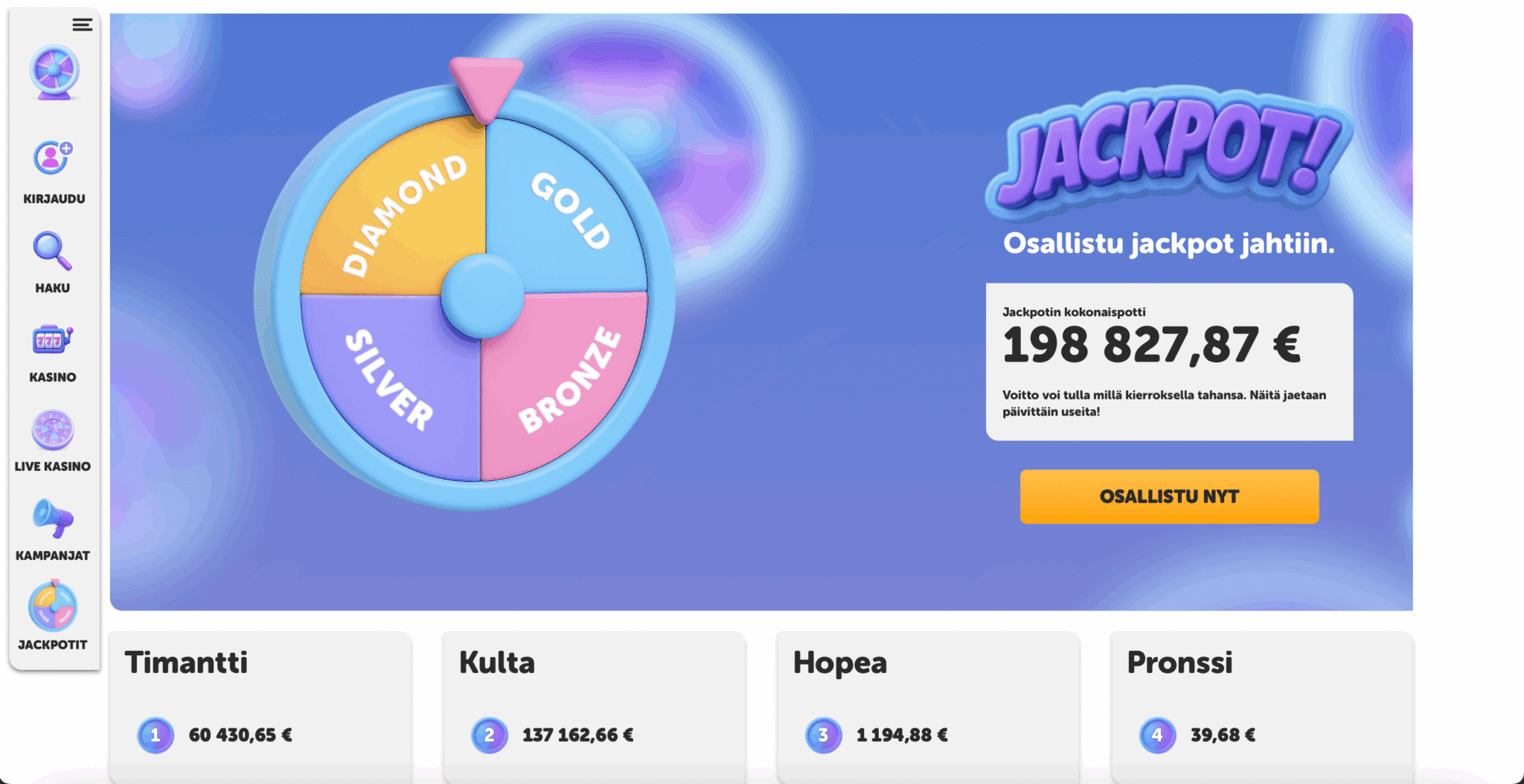 Kiekka casino jackpot