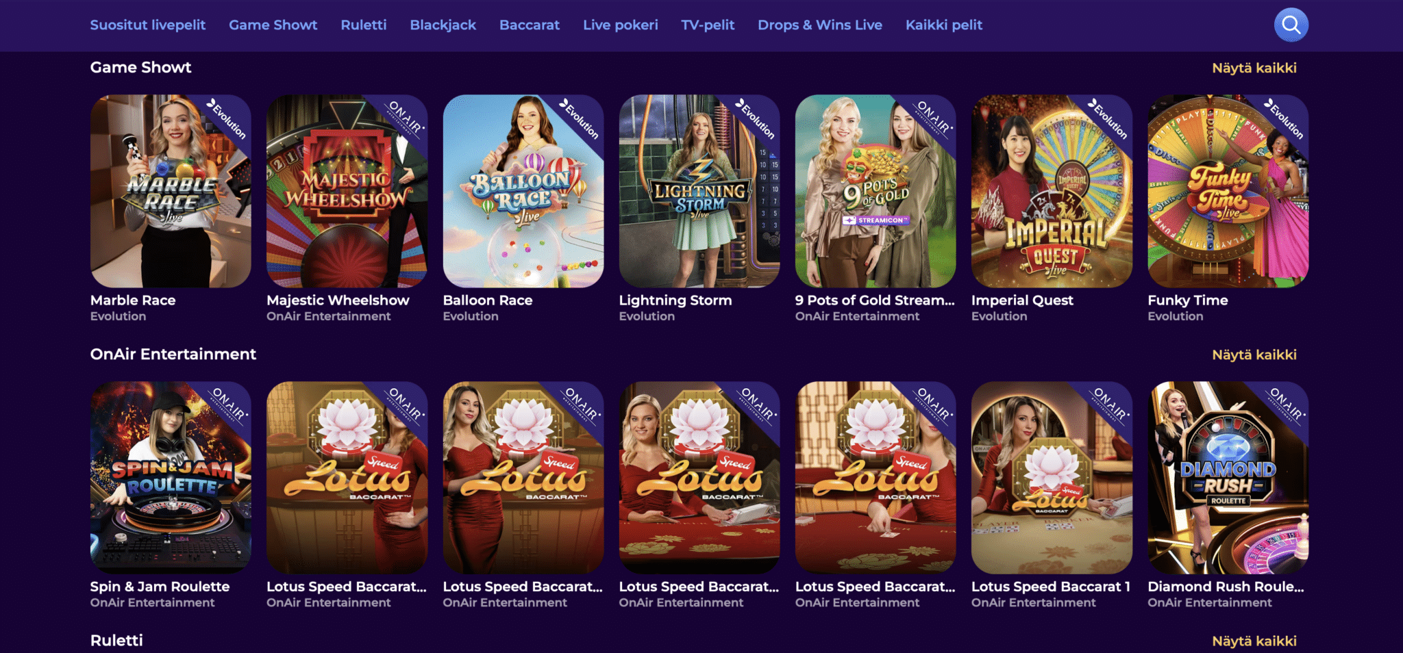 Ruhtinas kasinopelit